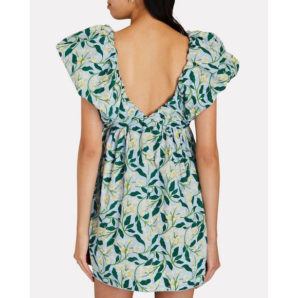 NWT Agua by Aguabendita Horizonte Gardenias Celeste Mini Dress Womens XS Floral - Picture 3 of 16